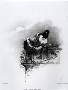 Fanny Kemble（1809-93）饰演朱丽叶，甜蜜的晚安，由Richard James Lane（1800-72）镌刻 作者 约翰·海特之后
