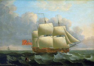 皇家卡罗琳号"，1749 年建于英格兰德普福德。布面油画 作者 约翰·克里夫利