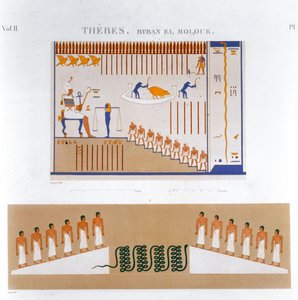 来自埃及底比斯Byban el Molouk的壁画插图，1822年 作者 约玛