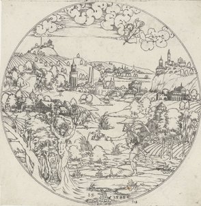 阿波罗与达芙妮
碗底：以圣经和神话为题材的风景画（系列名称） 作者 无名氏