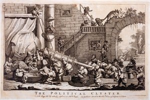 The Political Clyster，由William Hogarth制作，1757年 作者 乔纳森·斯威夫特