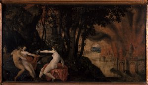 罗得和他的女儿们在玫瑰和月桂树下 作者 Joos或Jodocus van Winghe