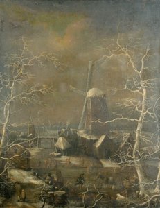 冬景，约 1600 年（布面油画） 作者 Joos 或 Josse de The Younger (attr. to) Momper