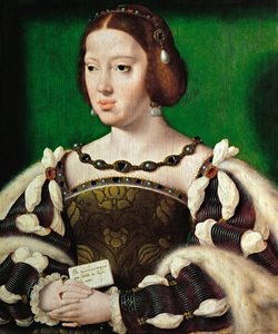 早期尼德兰艺术：奥地利女王埃莉诺（1498-1558）的肖像，由Cleve, Joos van（约1485-1540）绘制，1530年后。木板上的油画，35.5x29.5。艺术历史博物馆，维埃纳