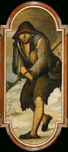 雪中男孩（布面油画）