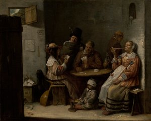卡牌手，c.1645 作者 乔斯·范·克雷斯贝克