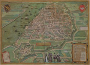 地图安特卫普，从“世界”布劳恩（1541年至1622年）和弗兰斯·霍根伯格（1535至1590年），c.1572