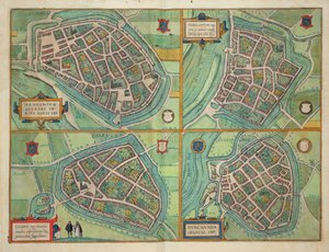 阿纳姆，Velmo，Gelre和Ruerm地图，来自&39;Civitates Orbis Terrarum&39;的Georg Braun（1541-1622）和Frans Hogenberg（1535-90）c.1572-1617