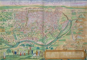 布劳恩（1541年至1622年）和弗兰茨Hogenbergh（1535年至1590年），c.1572的地图开罗，从“世界”