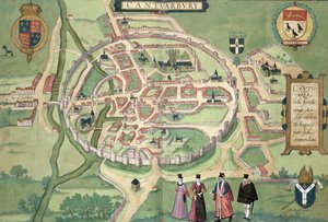 地图坎特伯雷，从“世界”布劳恩（1541年至1622年）和弗兰茨Hognenberg（1535年至1590年）c.1572-1617