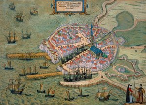 一种地图Flissinga的，从“世界”由布劳恩（1541年至1622年）和弗朗兹Hogenbergh（1535至1590年）c.1572-1617