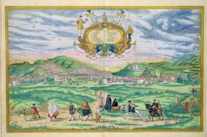 地图格拉纳达，从“世界”布劳恩（1541年至1622年）和弗兰茨Hogenbergh（1535年至1590年），1563