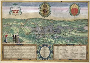 地图列日，从“世界”布劳恩（1541年至1622年）和弗兰斯·霍根伯格（1535年至1590年），c.1572
