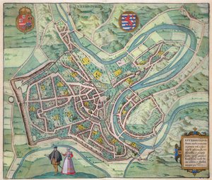 地图卢森堡，从“世界”布劳恩（1541年至1622年）和弗兰茨Hogenbergh（1535年至1590年）c.1572-1617