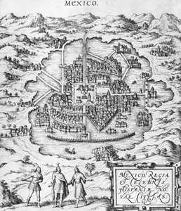 墨西哥地图，插图来自&39;Civitates Orbis Terrarum&39;由Georg Braun（1541-1622）和Frans Hogenberg（1535-90）c.1572