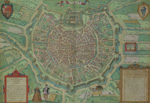 地图米兰，从“世界”布劳恩（1541年至1622年）和弗兰斯·霍根伯格（1535年至1590年），c.1572