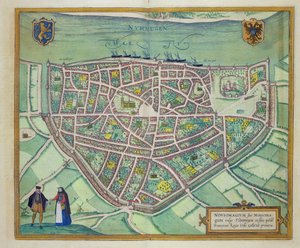 地图奈梅亨，从“世界”布劳恩（1541年至1622年）和弗兰茨Hogenbergh（1535年至1590年）c.1572-1617