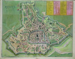 地图帕多瓦，从“世界”布劳恩（1541年至1622年）和弗兰茨Hogenbergh（1535年至1590年）c.1572-1617