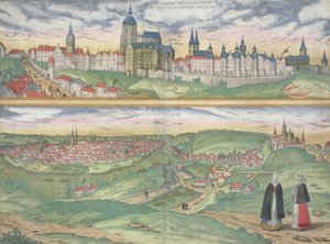布拉格地图，来自&39;Civitates Orbis Terrarum&39;的Georg Braun（1541-1622）和Frans Hogenberg（1535-90），c.1572