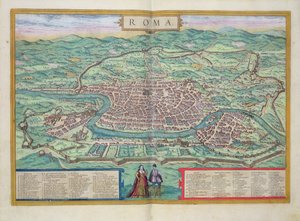 罗马地图，来自&39;Civitates Orbis Terrarum&39;的Georg Braun（1541-1622）和Frans Hogenberg（1535-90），c.1572