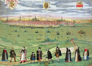 罗斯托克地图，来自&39;Civitates Orbis Terrarum&39;的Georg Braun（1541-1622）和Frans Hogenberg（1535-90）c.1572-1617