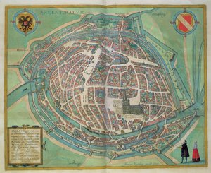 斯特拉斯堡地图，来自&39;Civitates Orbis Terrarum&39;的Georg Braun（1541-1622）和Frans Hogenberg（1535-90），c.1572