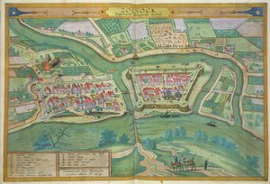 Szolnok地图，来自&39;Civitates Orbis Terrarum&39;的Georg Braun（1541-1622）和Frans Hogenberg（1535-90）1617