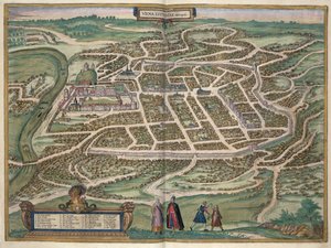 地图维尔纽斯，立陶宛，从“世界”由布劳恩（1541年至1622年）和弗兰茨Hogenbergh（1535年至1590年）c.1572-1617