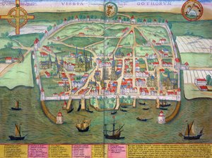 地图维斯比的，从“世界”布劳恩（1541年至1622年）和弗兰茨Hogenbergh（1535年至1590年）c.1572-1617