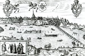 华沙地图，来自&39;Civitates Orbis Terrarum&39;的Georg Braun（1541-1622）和Frans Hogenberg（1535-90）c.1572-1617