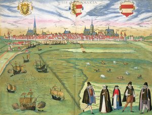 地图科尔多瓦，从“世界”布劳恩（1541年至1622年）和弗兰茨Hogenbergh（1535年至1590年）c.1572-1617