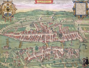 苏黎世地图，来自&39;Civitates Orbis Terrarum&39;的Georg Braun（1541-1622）和Frans Hogenberg（1535-90）c.1572-1617