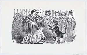 A woman dancing with a cat in a suit, ca. 1880-1910., ca. 1880-1910. 作者 何塞·瓜达卢佩·波萨达