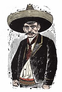 埃米利亚诺·萨帕塔（Emiliano Zapata，1880-1919 年），墨西哥革命家。 Jose Guadalupe Posada (1852-1913) 的木版画。 作者 何塞·瓜达卢佩·波萨达