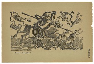 唐吉诃德的头骨，c.1910-13，印刷1943年（带雕刻的光刻蚀刻） 作者 何塞·瓜达卢佩·波萨达