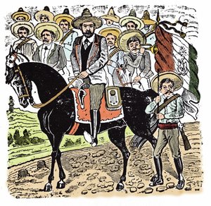 墨西哥革命（1910-1920）：Francisco Indalecio Madero（1873-1913）墨西哥革命者的肖像。 Jose Guadalupe Posada (1852-1913) 的木版印刷术。 作者 何塞·瓜达卢佩·波萨达