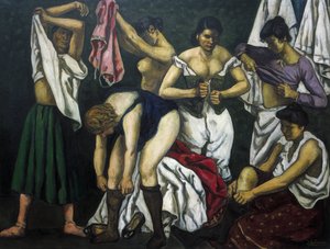 何塞-古铁雷斯-索拉纳（1886-1945 年）。脱衣服的女人》。1933.当代艺术。布面油画。私人收藏