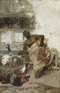 丹吉尔家禽市场，约 1881 年（木板上的油画）