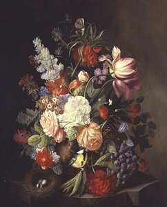 瓮中杂花静物》（布面油画 作者 约瑟夫·霍尔斯坦（Josef Holstayn）