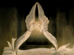JJM-recreate_Blake-W_Christ 在天使守护的坟墓中 作者 约瑟夫·约翰·迈克尔