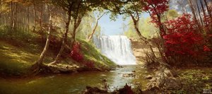 JJM 重现 Bierstadt-A：明尼哈哈瀑布