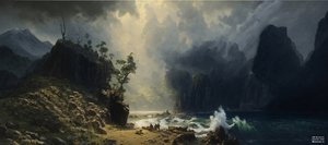 JJM 重现 Bierstadt-A：太平洋海岸的普吉特海湾