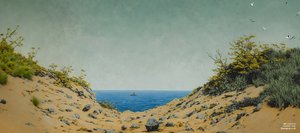 JJM 重现 Friedrich-C-D：透过银行洼地看到的景色（全景）