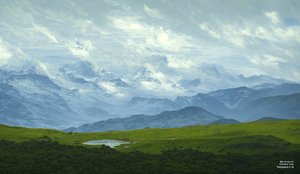 JJM 再现弗里德里希-C-D：飘云（阿尔卑斯山全景）