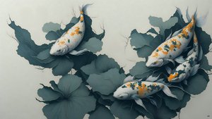 水墨画：锦鲤fish_04