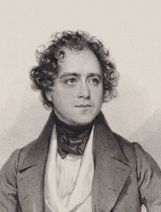 作曲家Johann Vesque von Püttlingen 1803-1883的肖像，1838年。 作者 Josef Kriehuber