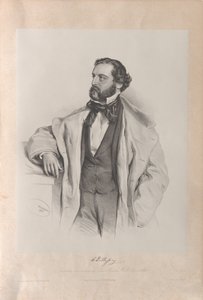 歌剧歌手Achille De Bassini 1819-1881的肖像，1854年。
