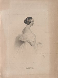 歌剧歌手玛丽埃塔-布兰比拉的肖像，1807-1875年，1839年。 作者 约瑟夫·克里胡伯（Josef Kriehuber）