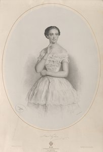 芭蕾舞演员玛丽-塔格利奥尼1804-1884年的画像，1853年。