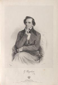 作曲家贾科莫-梅耶贝尔的肖像，1791-1864年，1847年。
